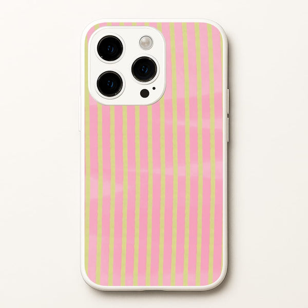 Pink Meadow Stripes iPhone 14 Pro Case