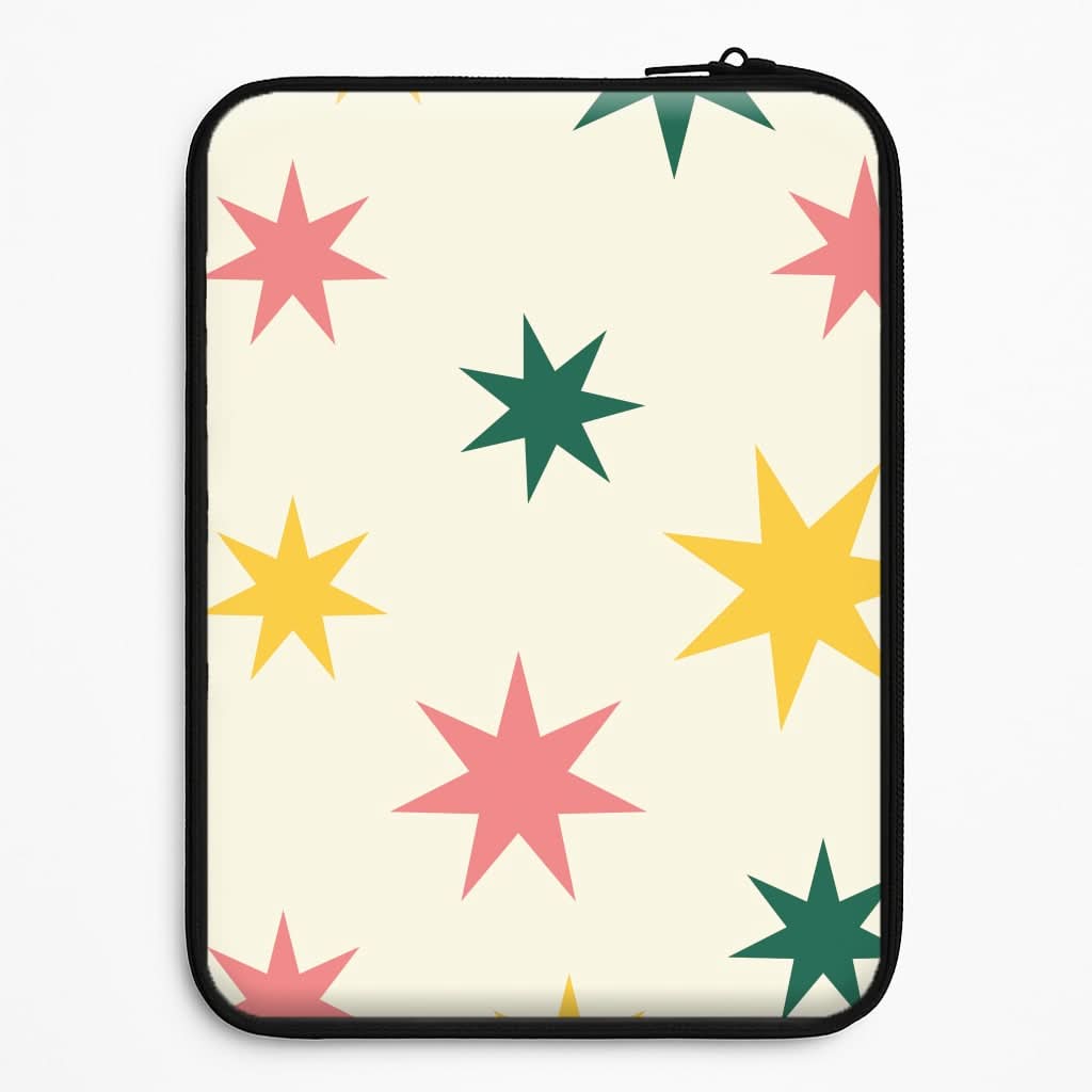 Colourful Christmas Stars Pattern Laptop Sleeve