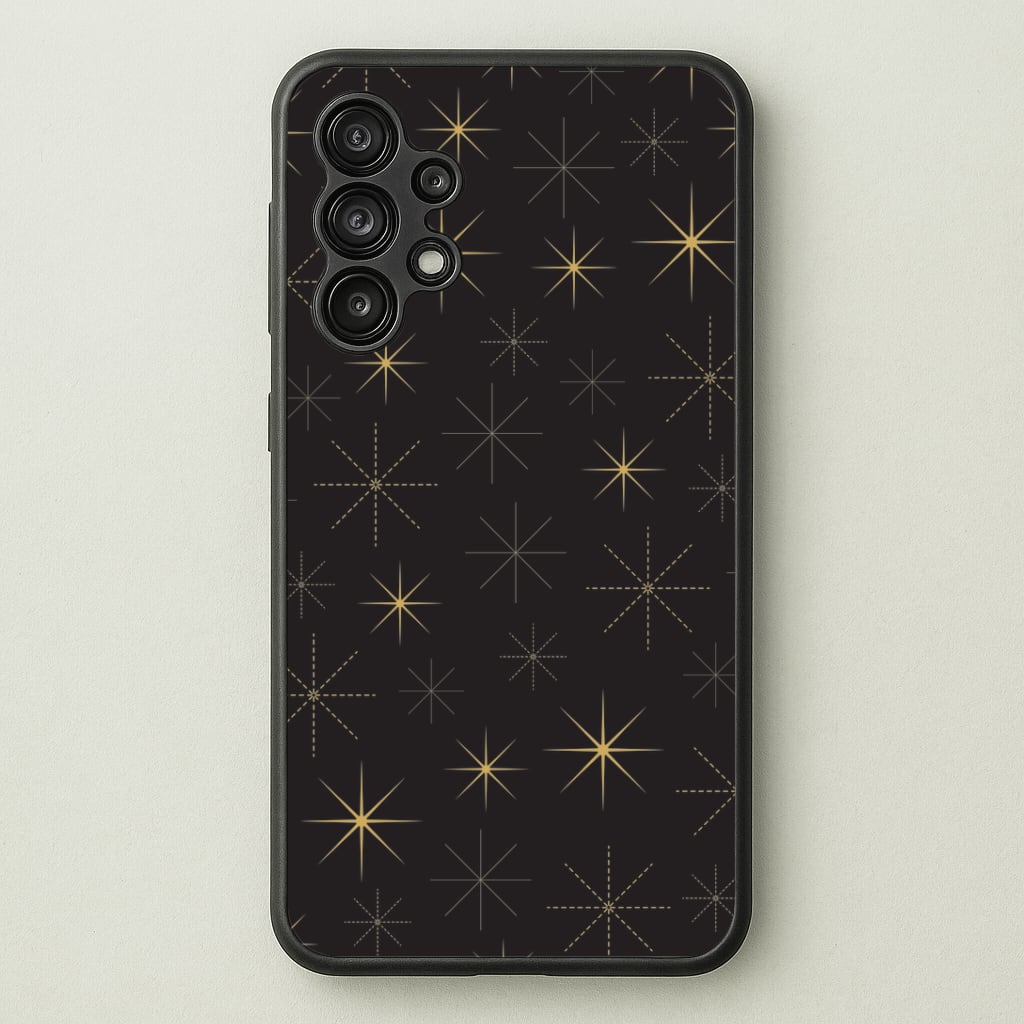 Christmas Gold Stars Pattern Galaxy A13 Case