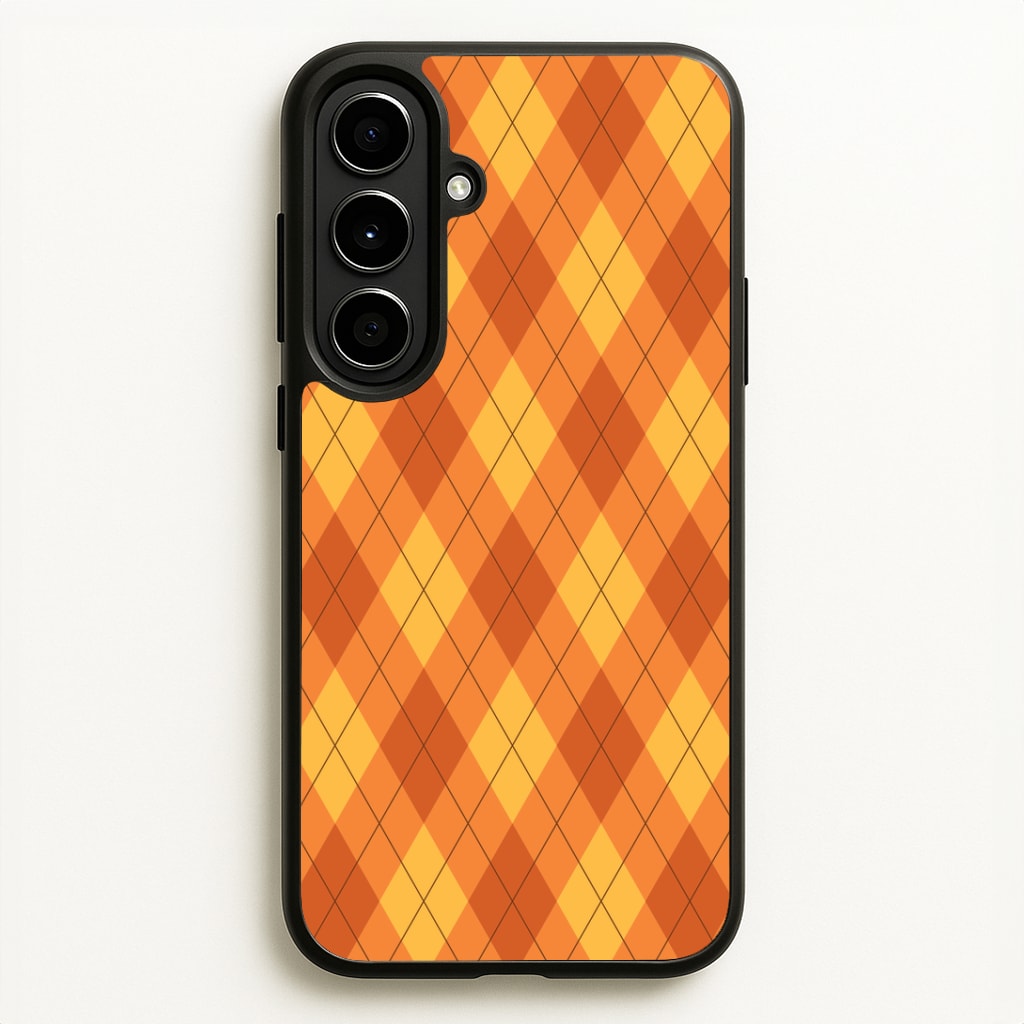 Orange Argyle Pattern Galaxy A56 Case