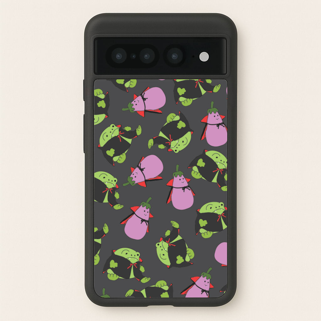 Vampire Frogs And Vegetables Pattern - Halloween Google Pixel 7 Pro Case