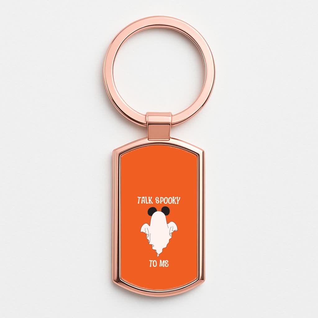 Talk Spooky To Me Mouse Ghost Rose Gold Keyring