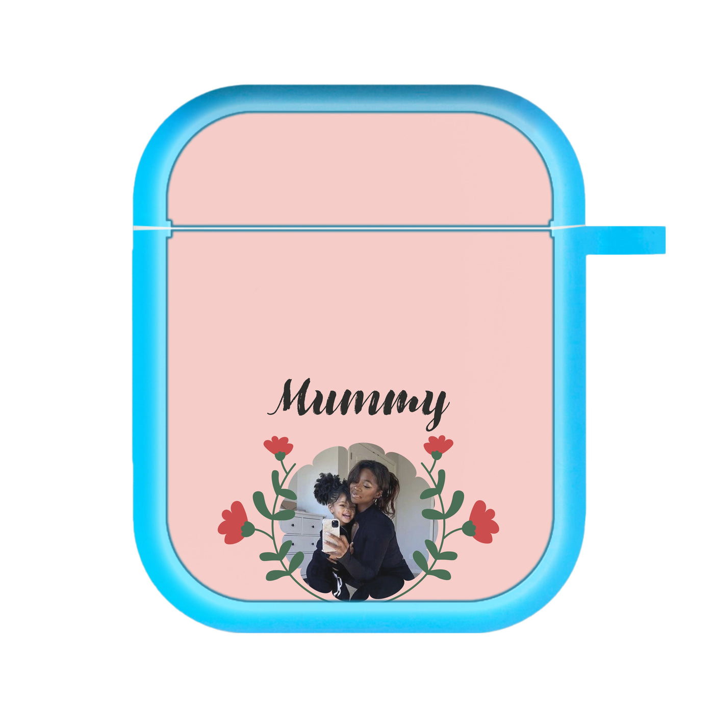 Mummy Red Flowers - Personalised Mother's Day AirPods Case
