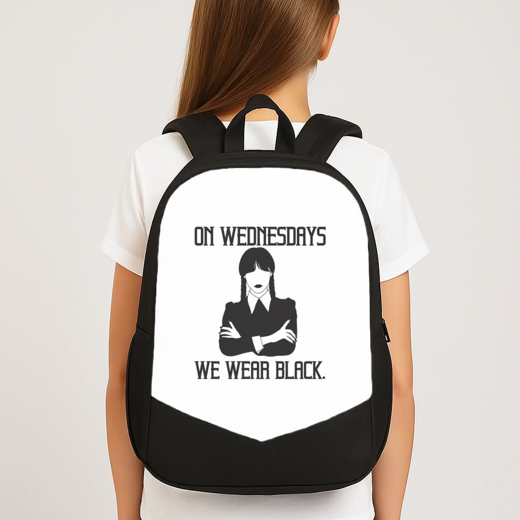On Wednesdays We Wear Black School Bag
