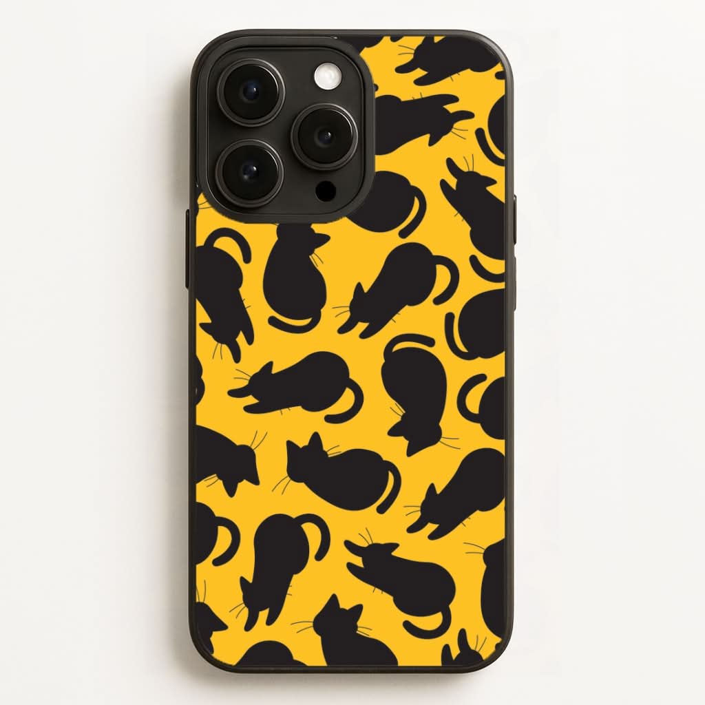 Black Cat Silhouettes Pattern Phone Case for Apple iPhone, Samsung Galaxy, Huawei and Google Pixel