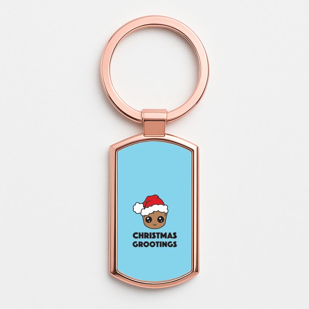 Christmas Grootings  Rose Gold Keyring