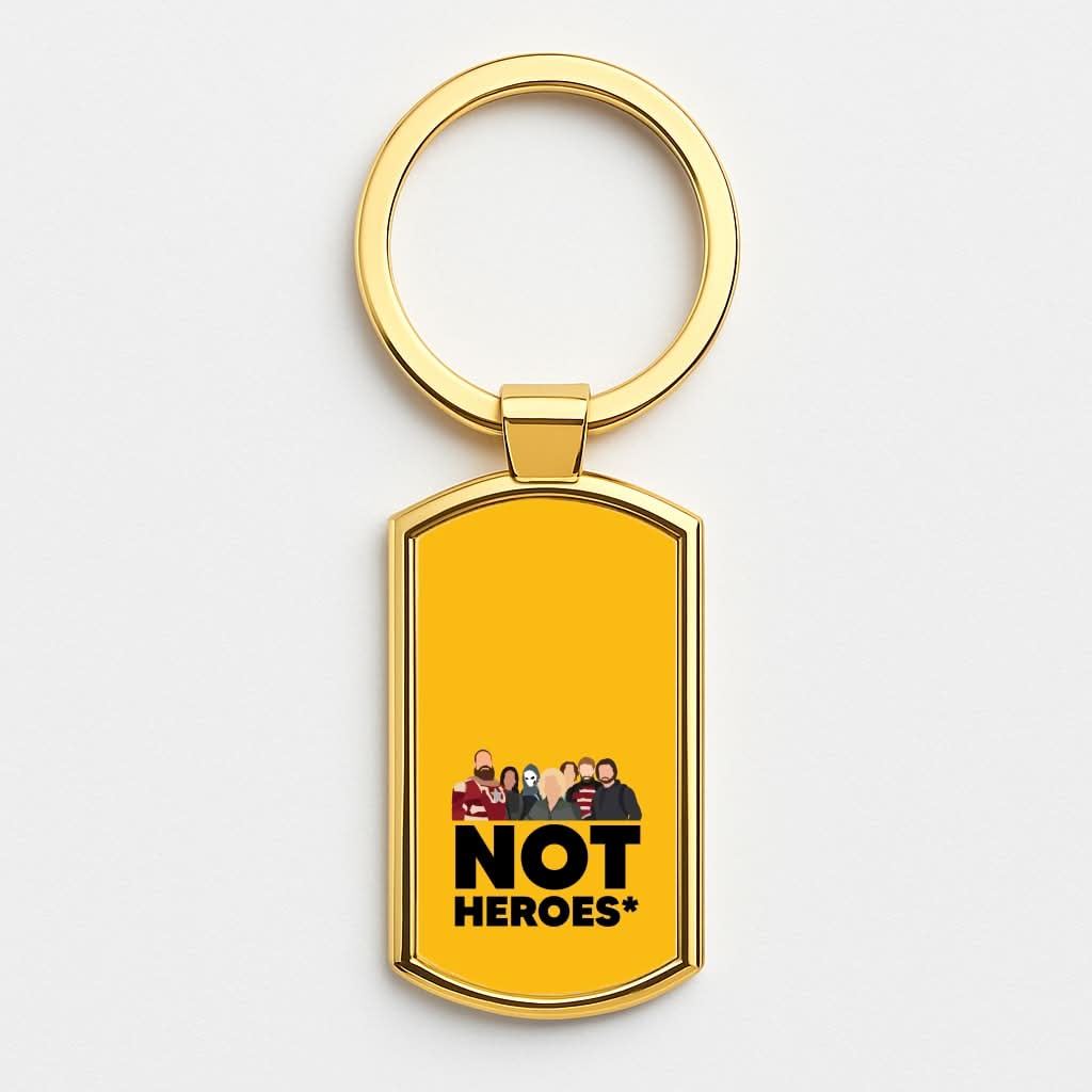 Not Heroes Gold Keyring