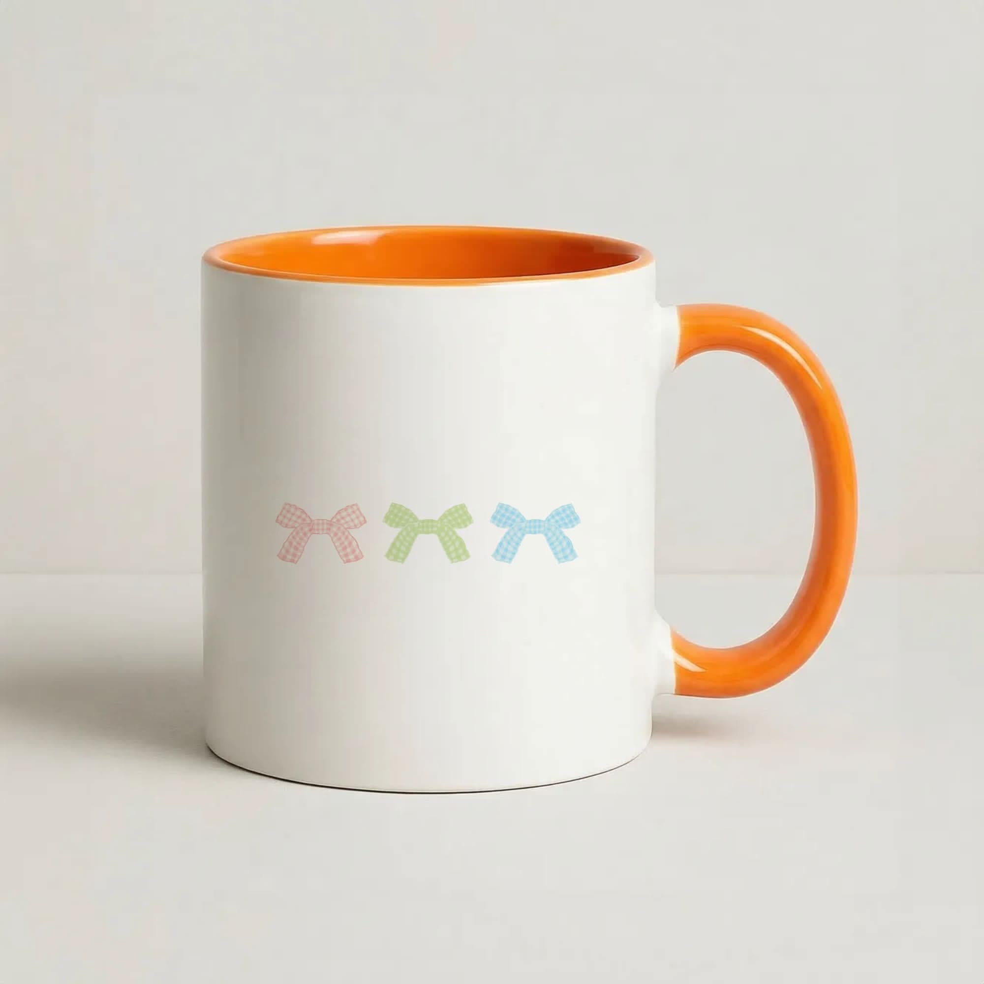 Gingham Ties Orange Mug