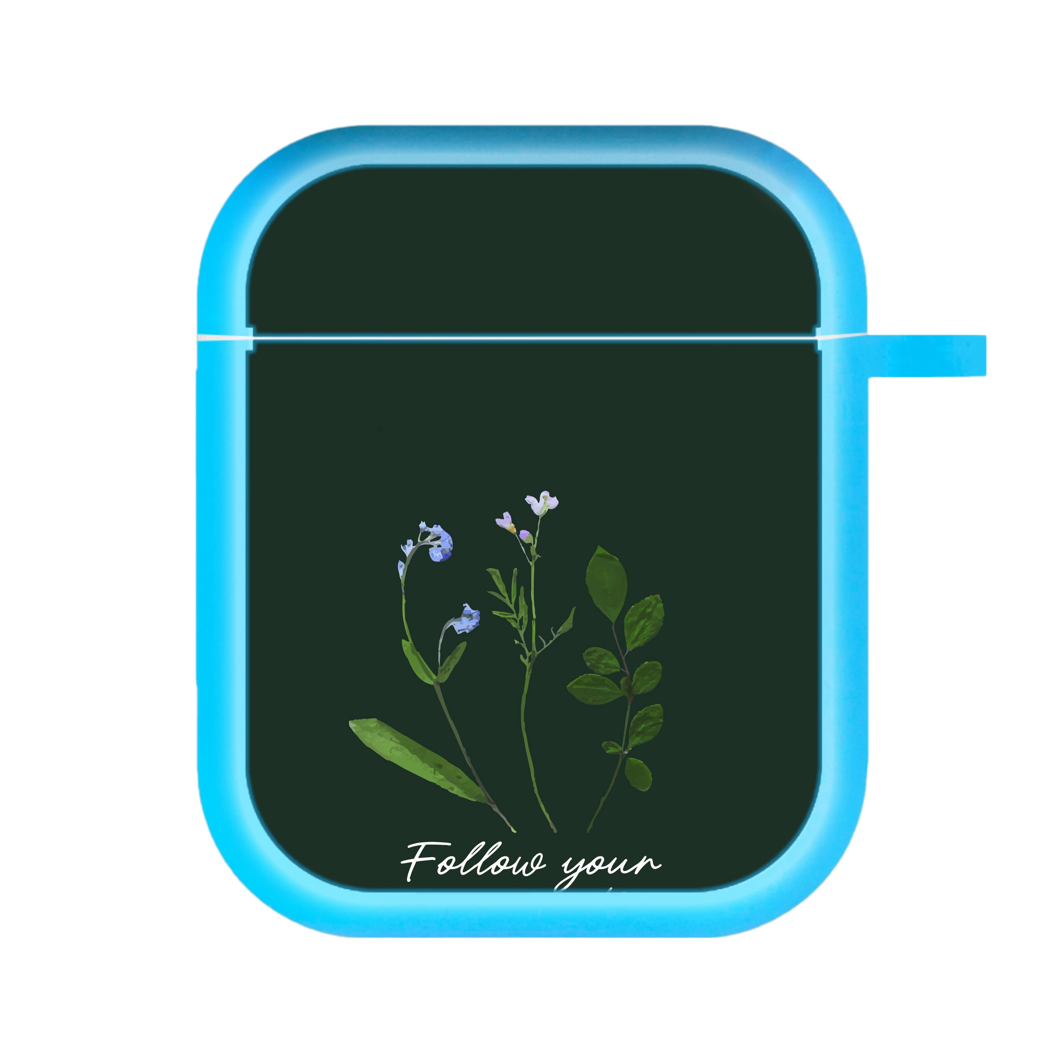 Follow Your Own Path Dark Green AirPods Case