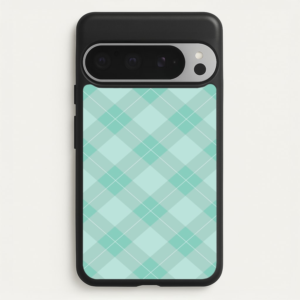 Light Cyan Tartan Christmas Pattern Google Pixel 9 Pro XL Case