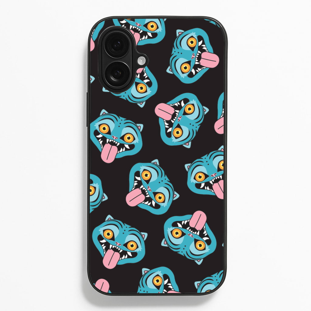 Demon Cat Pattern iPhone 16 Plus Case