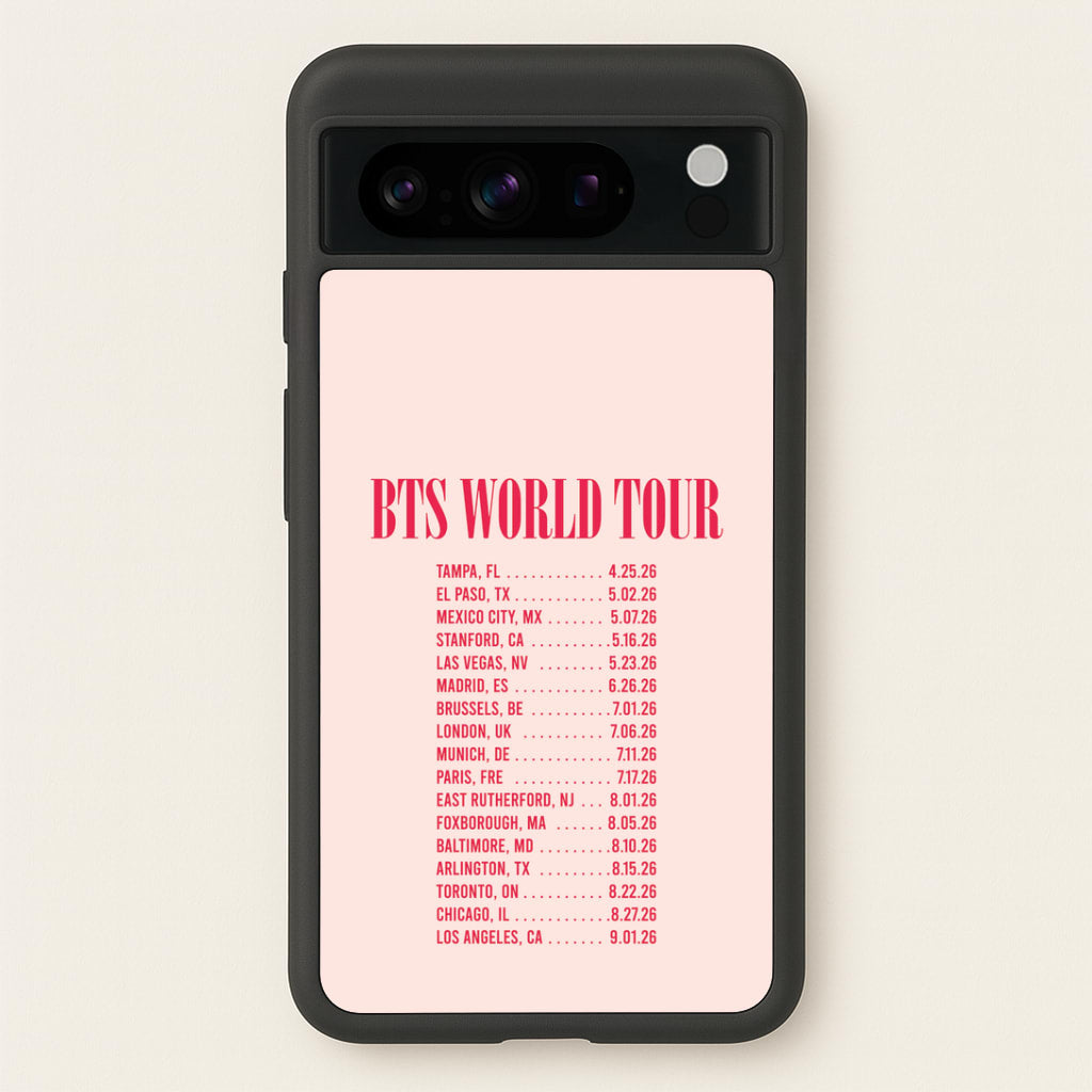 K-Pop Band World Tour List 2026 Google Pixel 8 Pro Case