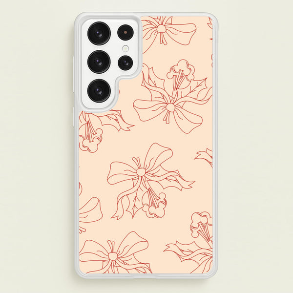 Cartoon Mouse Holly Pattern Galaxy S22 Ultra Case