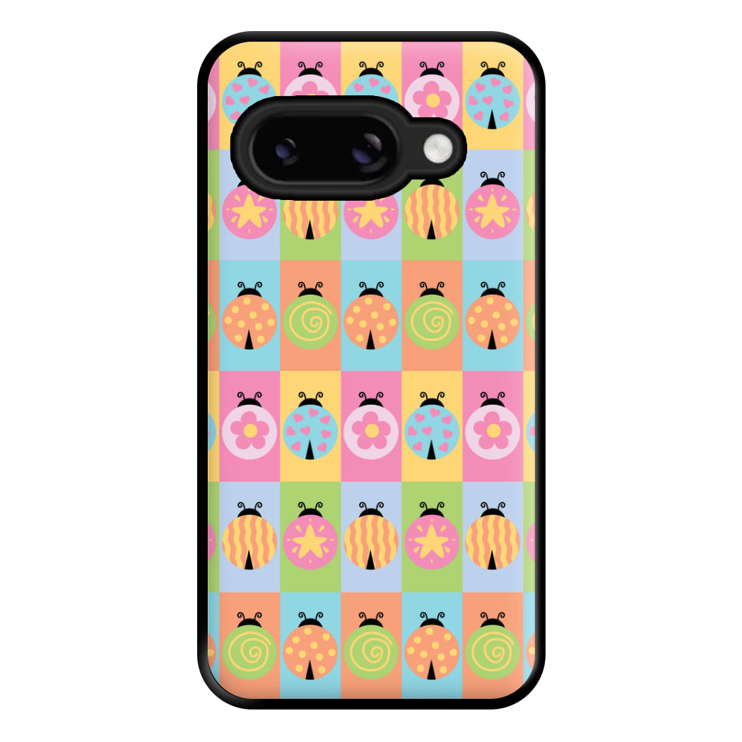 Cartoon Ladybugs Colourful Pattern Google Pixel 9a Case