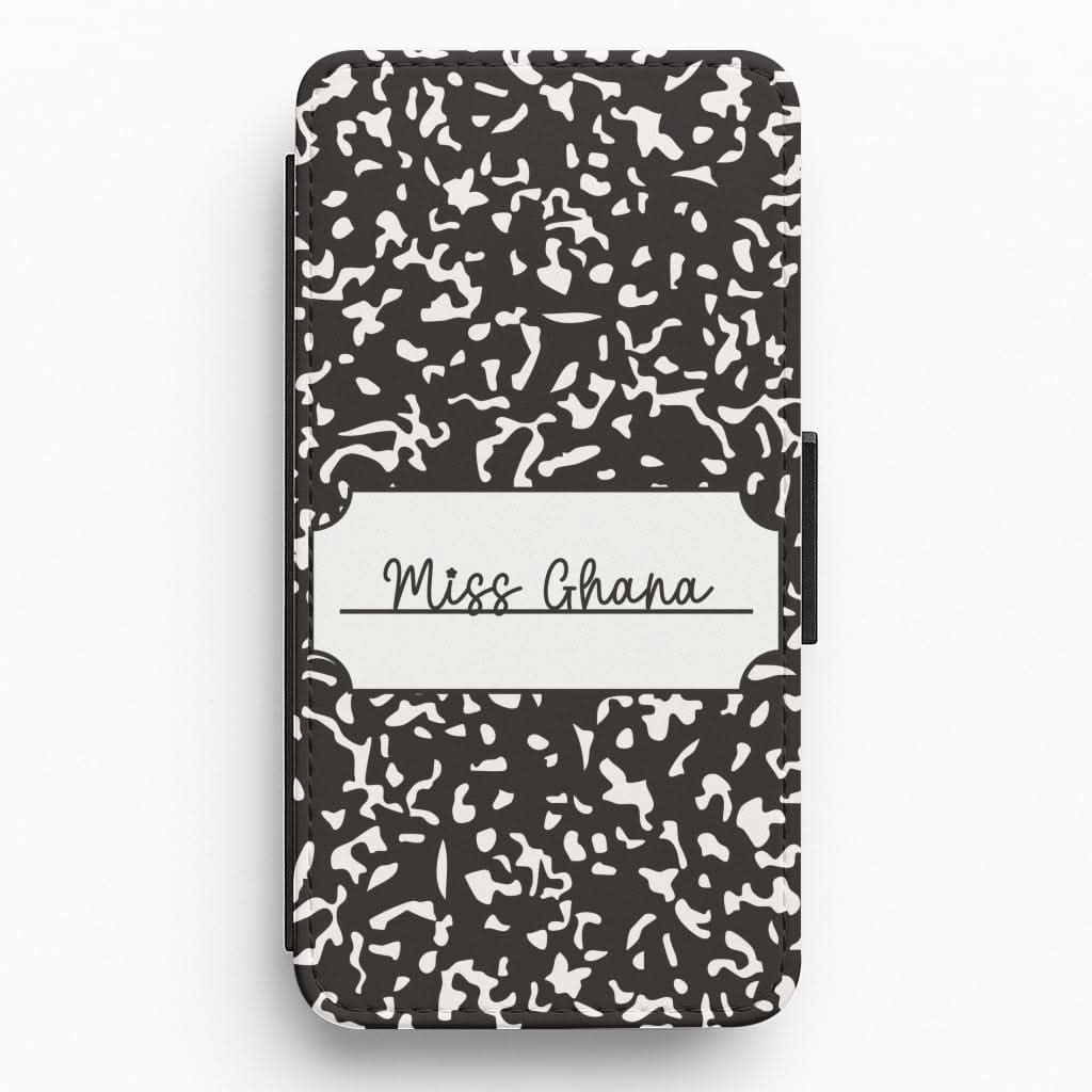 Personalised School Notebook Flip / Wallet Phone Case