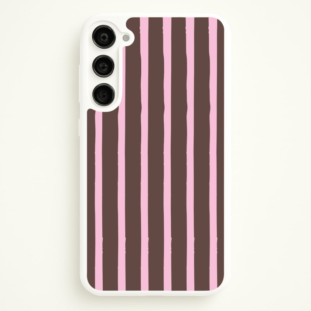 Chocolate & Strawberry Stripes Galaxy S23 Plus Case