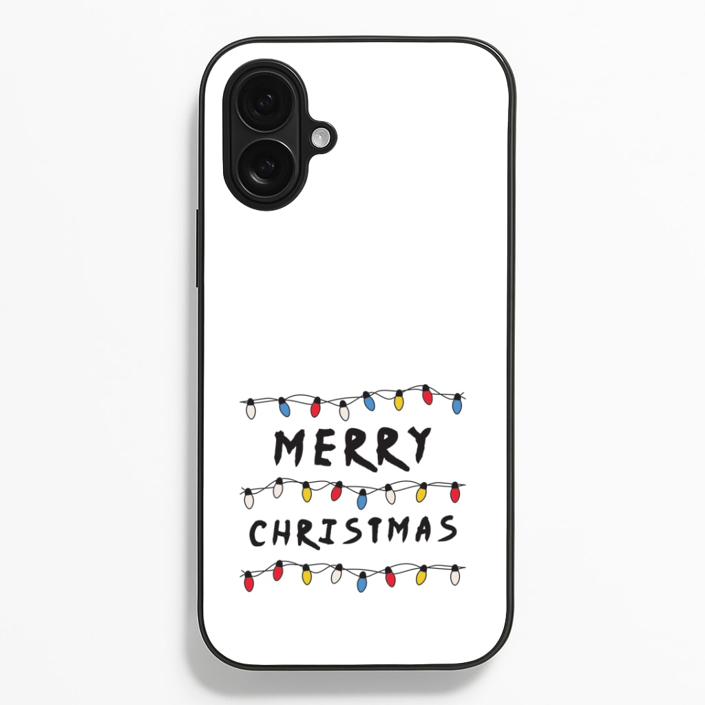 Merry Christmas String Lights iPhone 16 Plus Case
