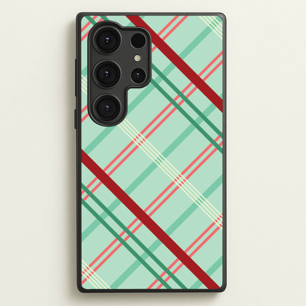 Pastel Tartan Christmas Pattern Galaxy S25 Ultra Case