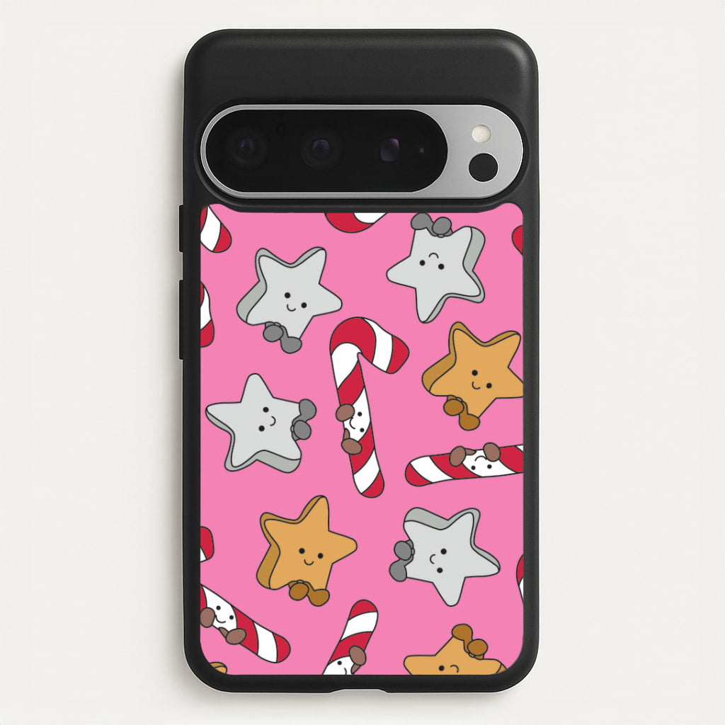 Pink Christmas Plushies Pattern Google Pixel 9 Pro XL Case