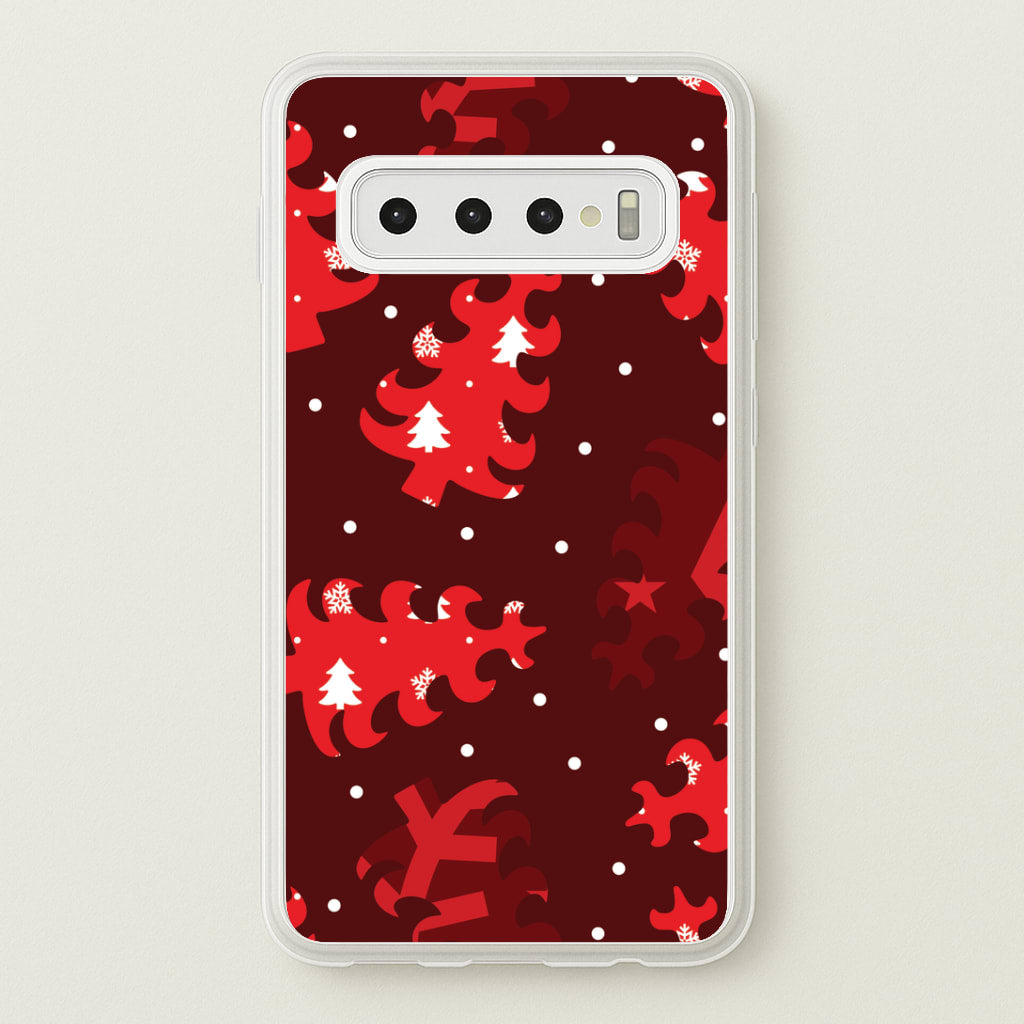 Wrapping Paper Christmas Tree Pattern Galaxy S10 Plus Case