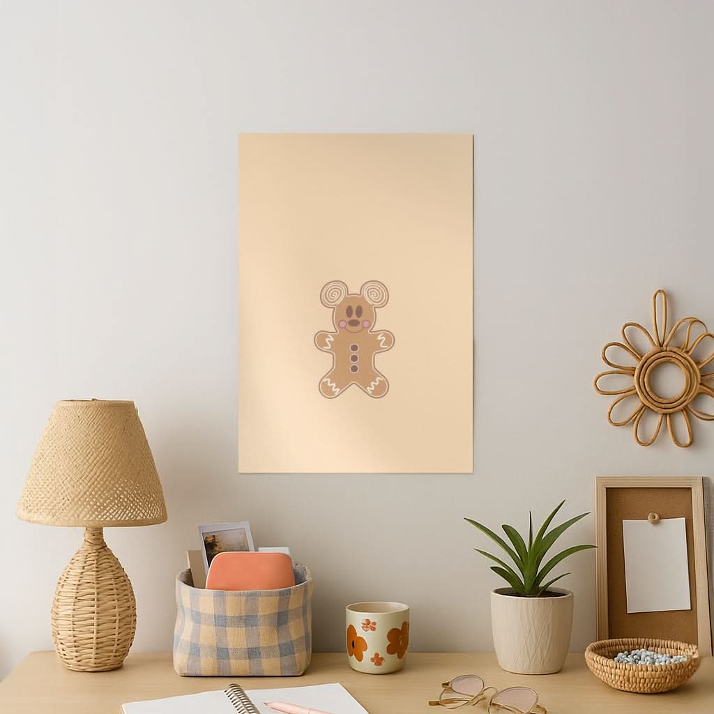 Cartoon Mouse Gingerbread Art Print