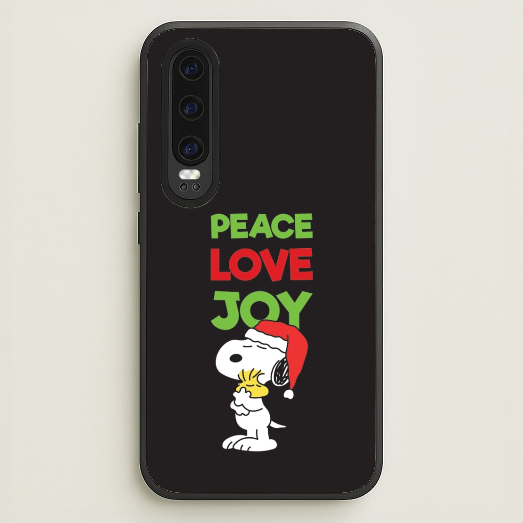 Peace, Love, Joy Christmas Cartoon Beagle Huawei P30 Case
