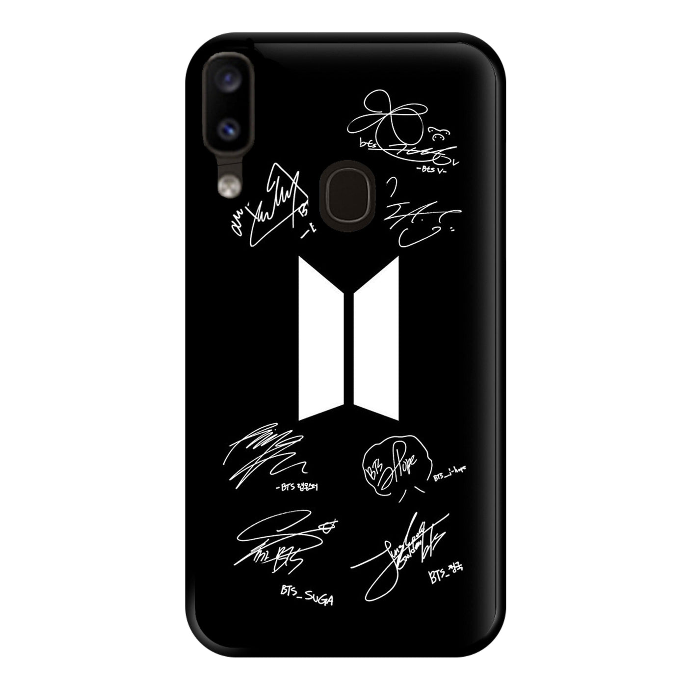 Black BTS Logo and Signatures Phone Case