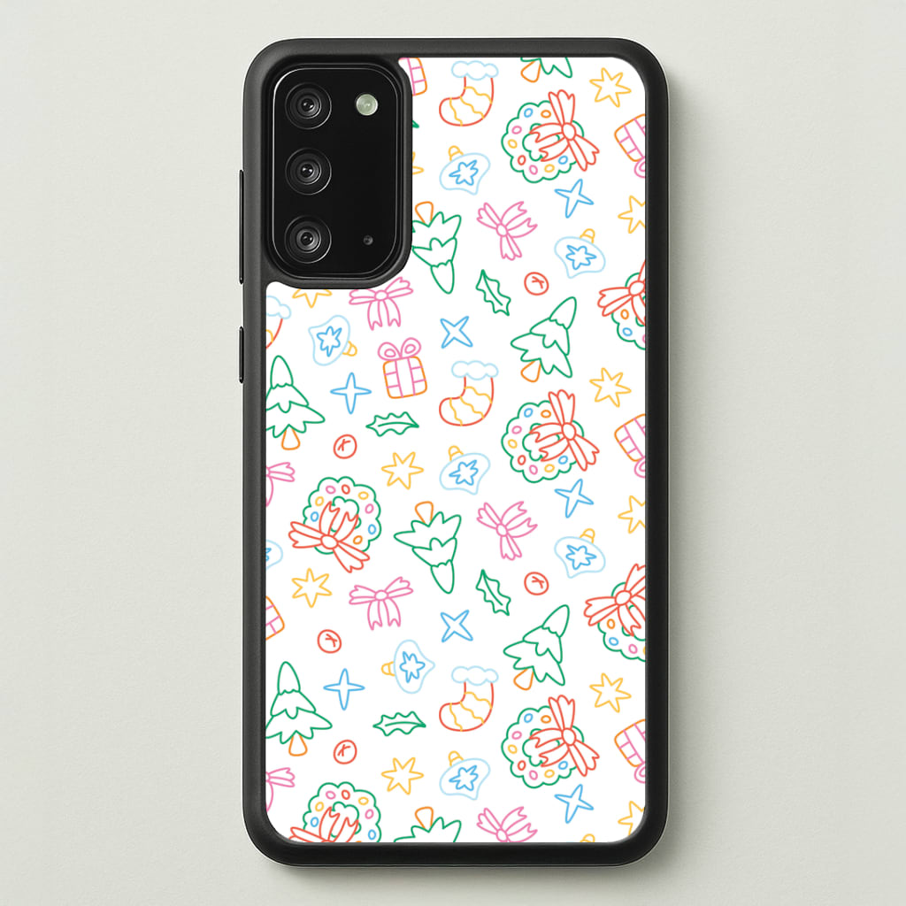 Neon Christmas Icons Pattern II Galaxy Note 20 Case