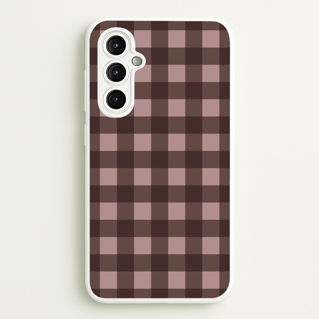 Chocolate Gingham Galaxy A14 Case