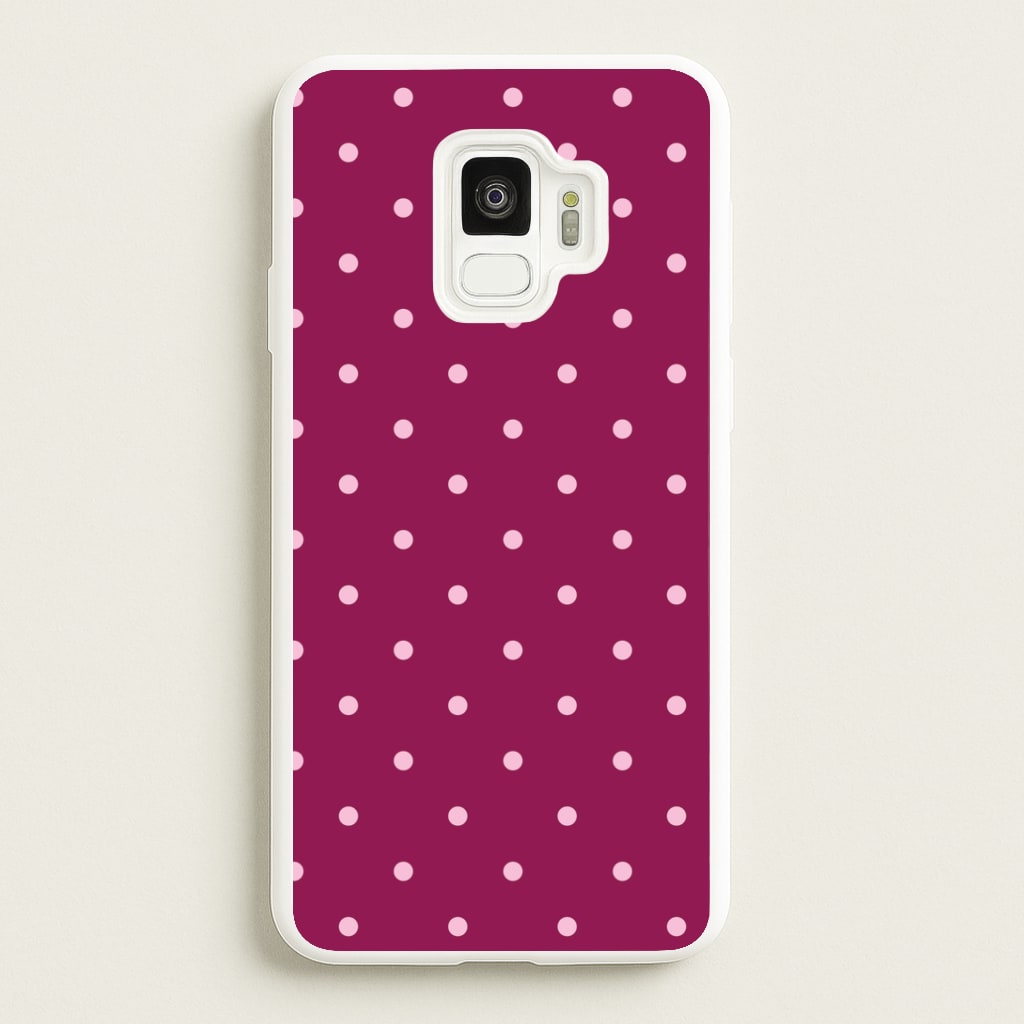 Raspberry Polka Dots Galaxy S9 Case