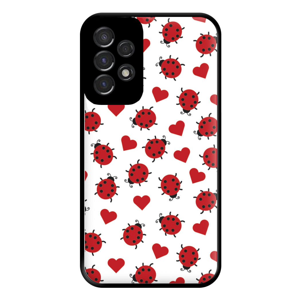 Ladybugs And Hearts Pattern Galaxy A53 Case