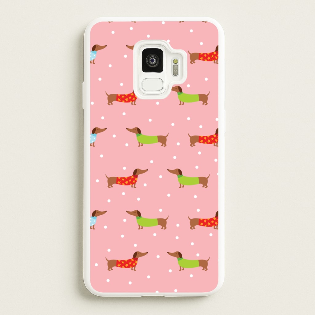 Christmas Jumpers Dachshund Pattern Galaxy S9 Case