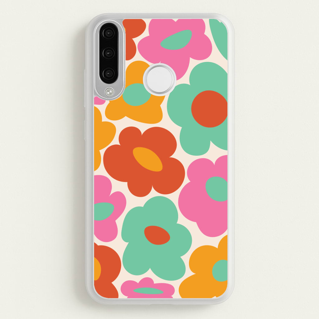 Abstract Trippy Retro Flowers Huawei P30 Lite Case
