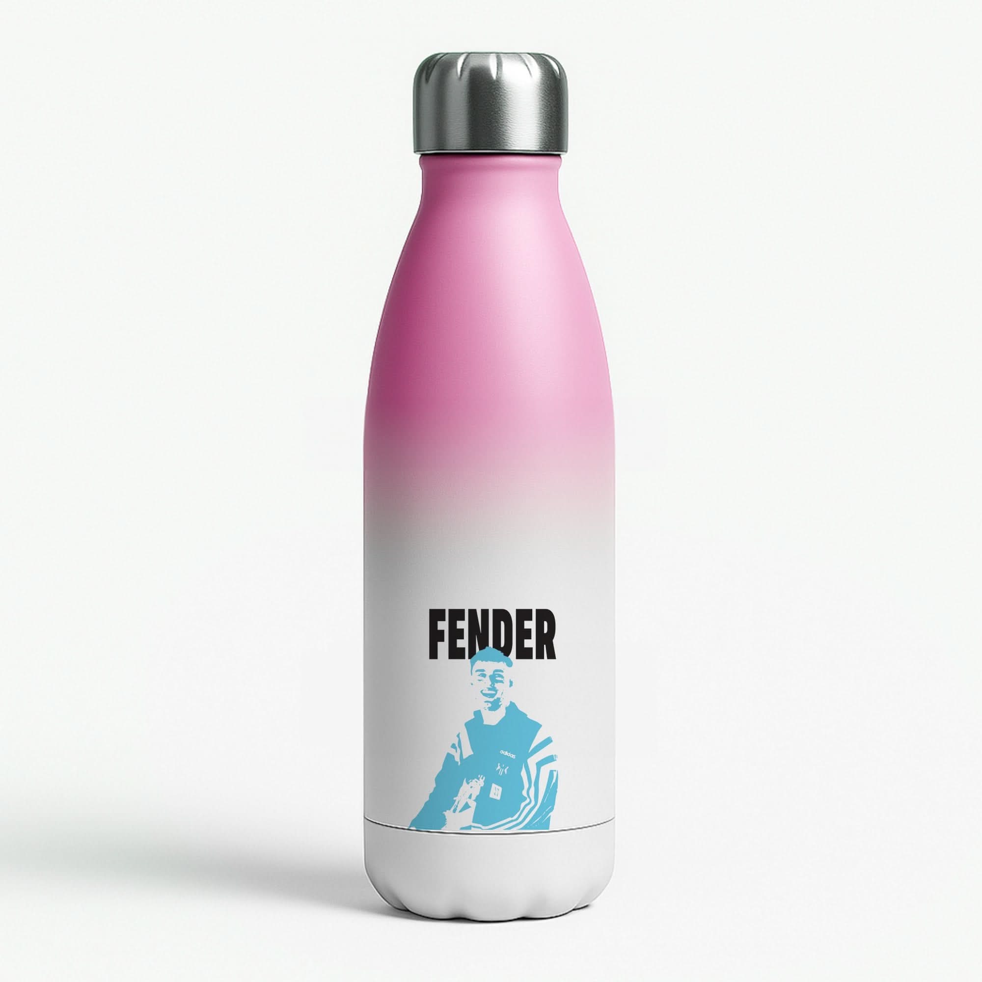 Fender Silhouette Blue Pink Water Bottle