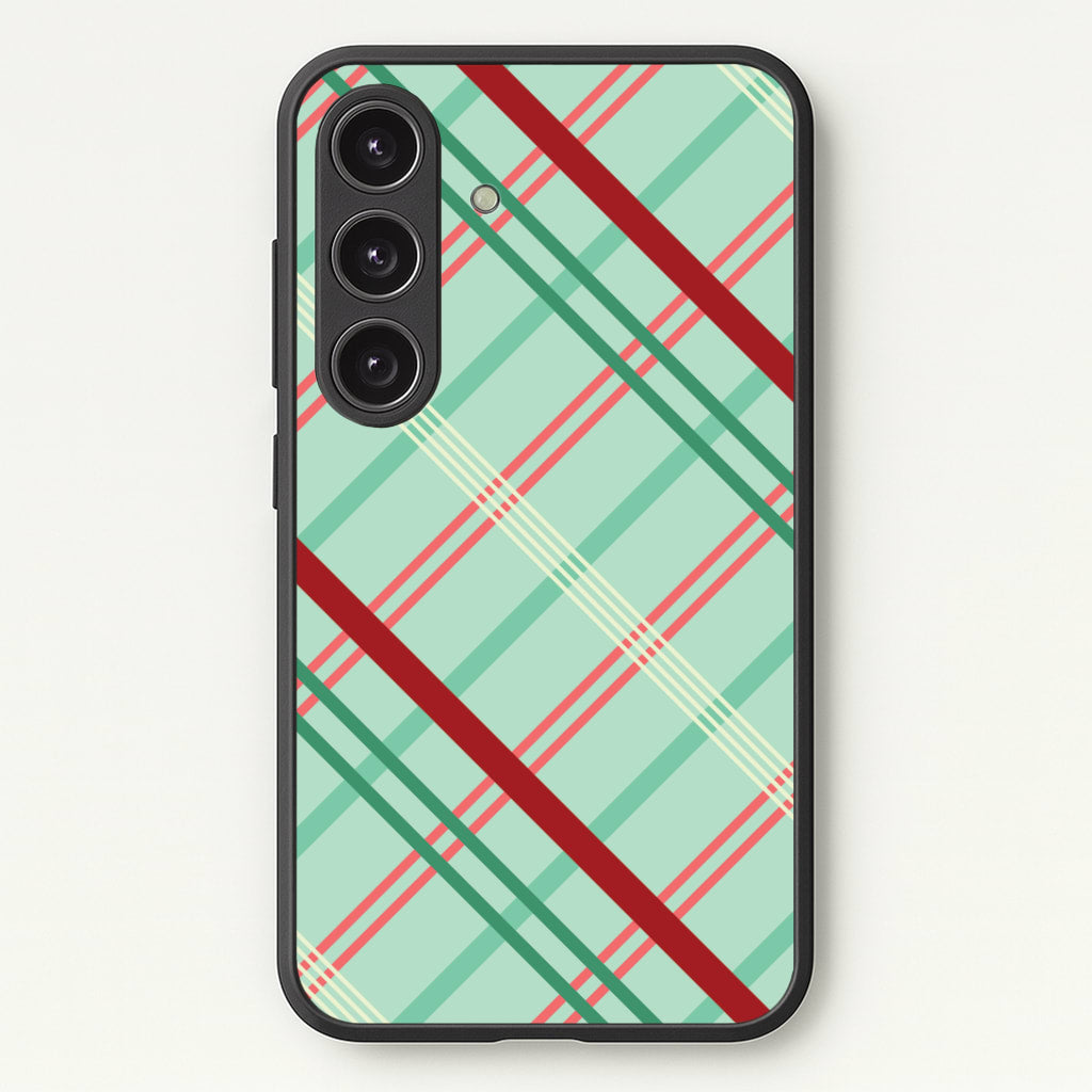 Pastel Tartan Christmas Pattern Galaxy S24 Case