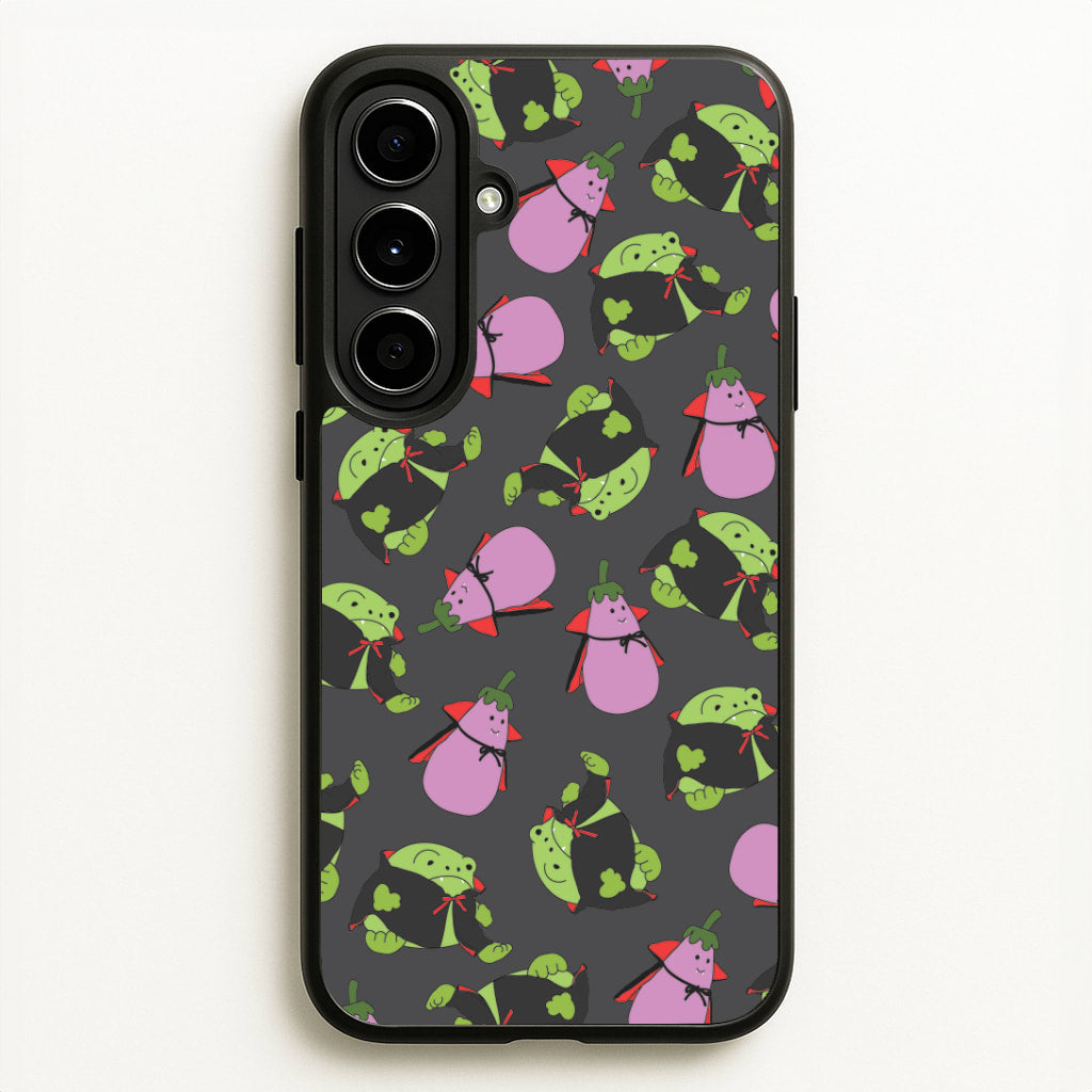 Vampire Frogs And Vegetables Pattern - Halloween Galaxy A56 Case