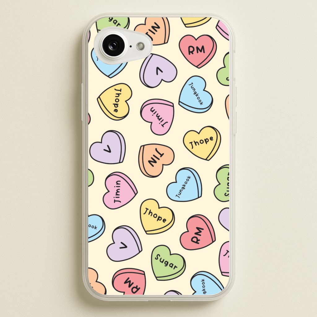 K-Pop Band Members Love Hearts Pattern iPhone 16e Case