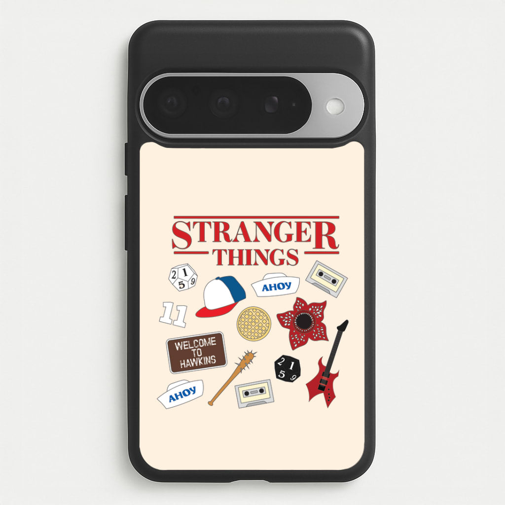 Stranger Things Cartoon Icons Google Pixel 10 Pro XL Case