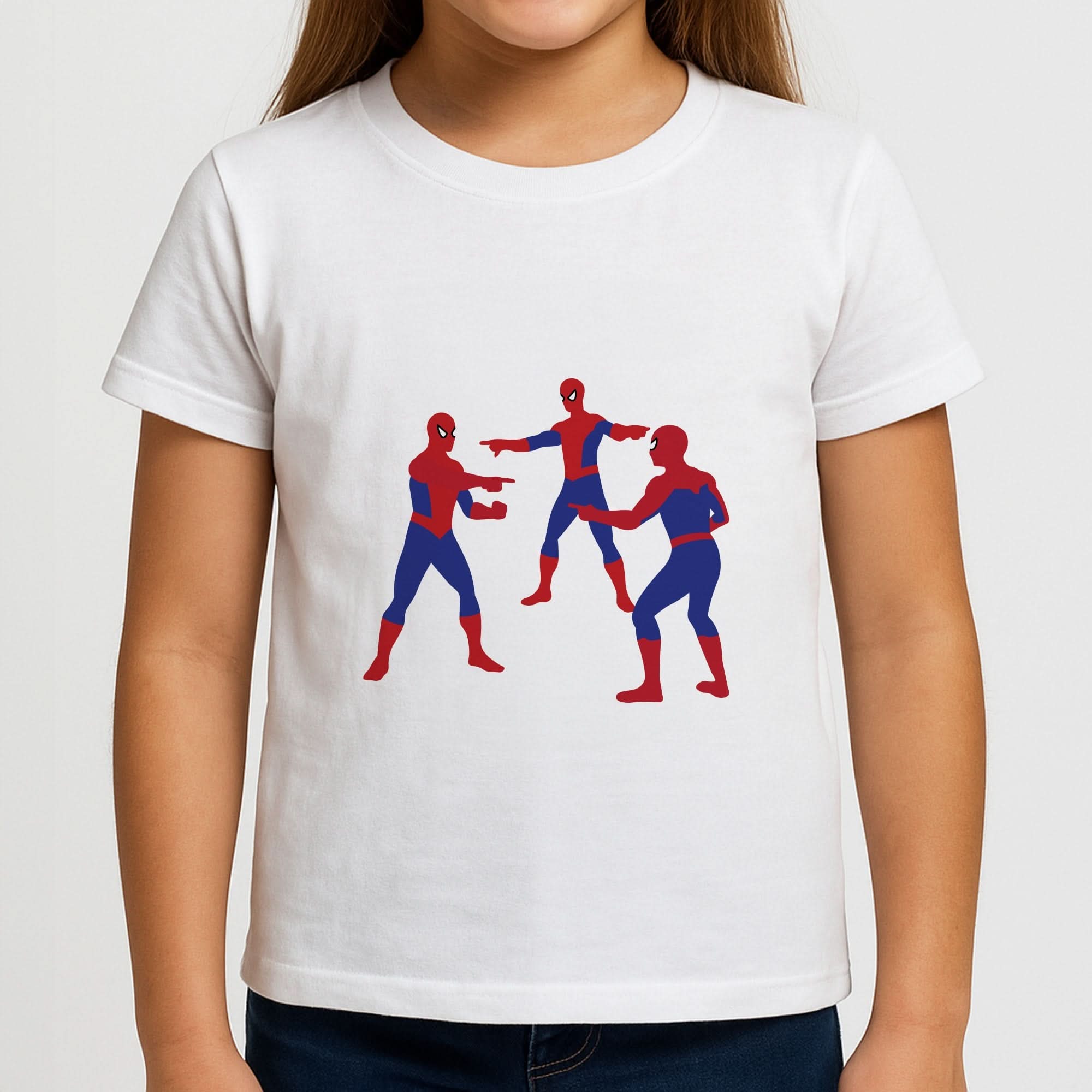 Spider Hero Pointing Meme Girls T-Shirt