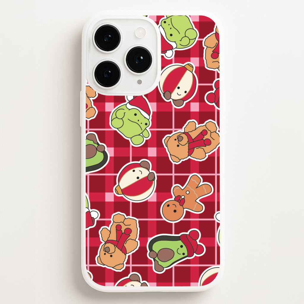 Christmas Plushies Tartan Pattern iPhone 11 Pro Case