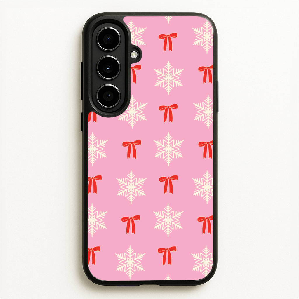 Coquette Bows And Snowflakes Pattern Galaxy A56 Case