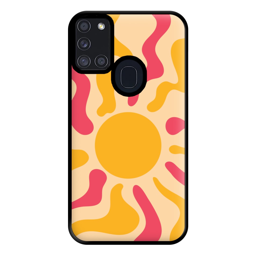 Yellow And Pink Abstract Sun Galaxy A21s Case