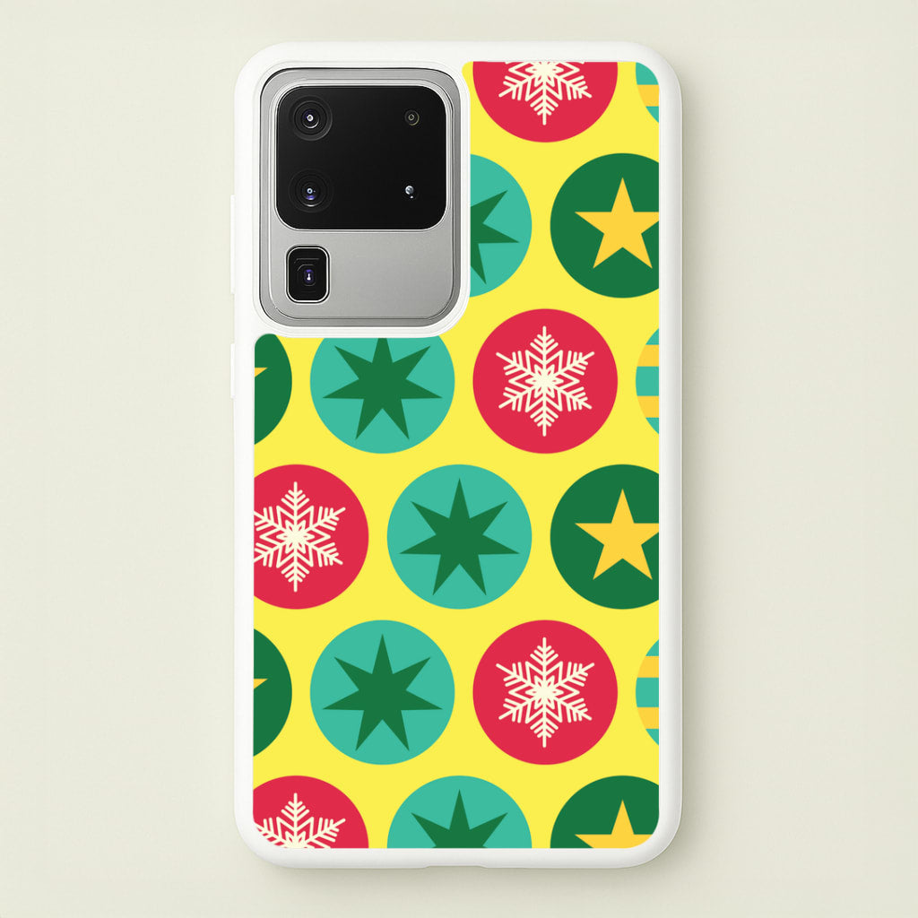Colourful Abstract Baubles Christmas Pattern Galaxy S20 Ultra Case