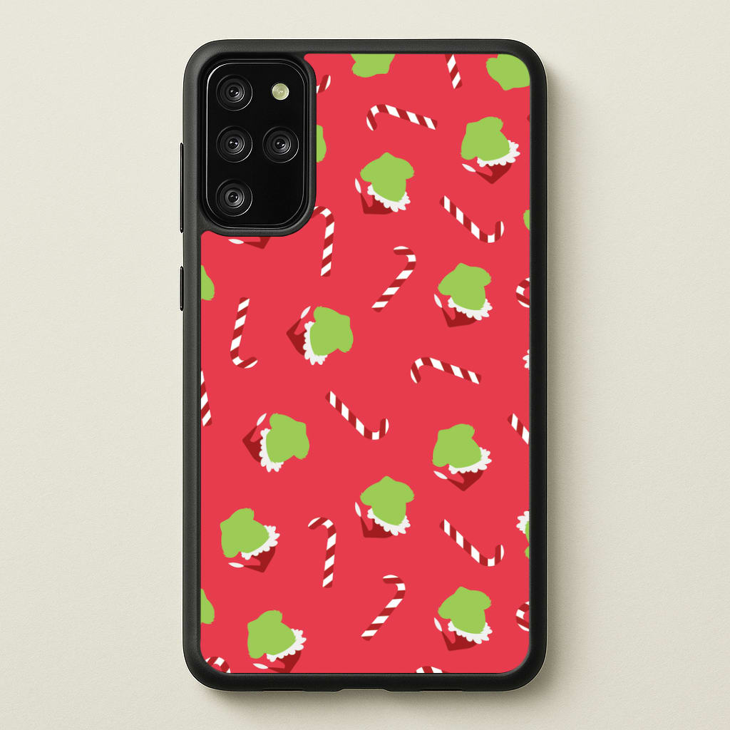 Green Creature And Candy Canes Pattern Galaxy S20 Plus Case