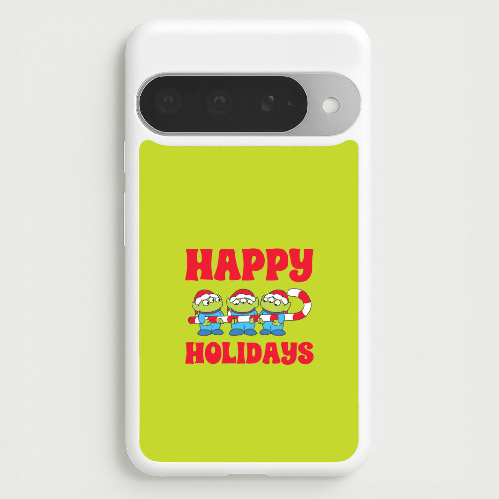 Happy Holidays Cute Green Aliens Google Pixel 10 Pro XL Case