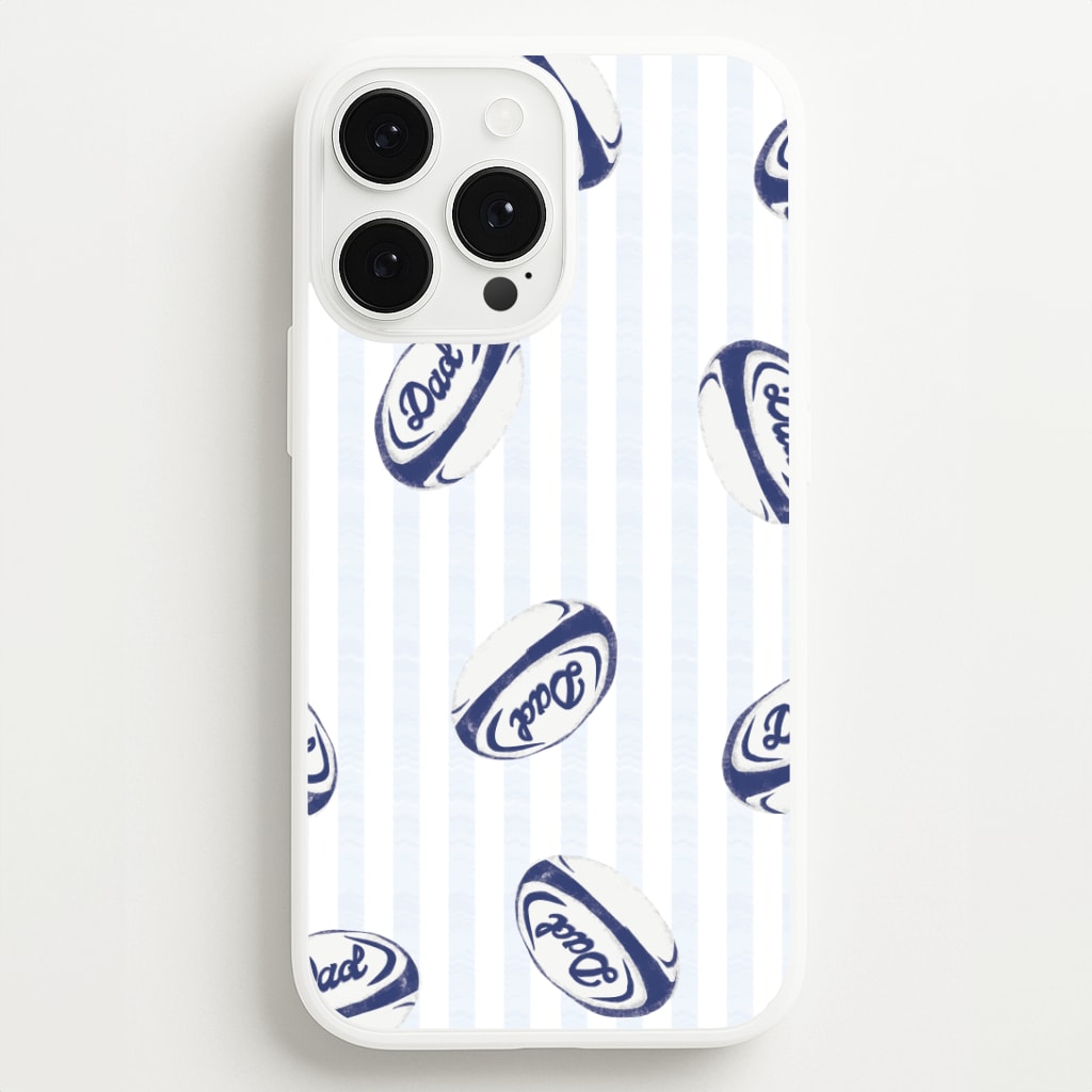 Dad Rugby Ball Pattern iPhone 13 Pro Max Case