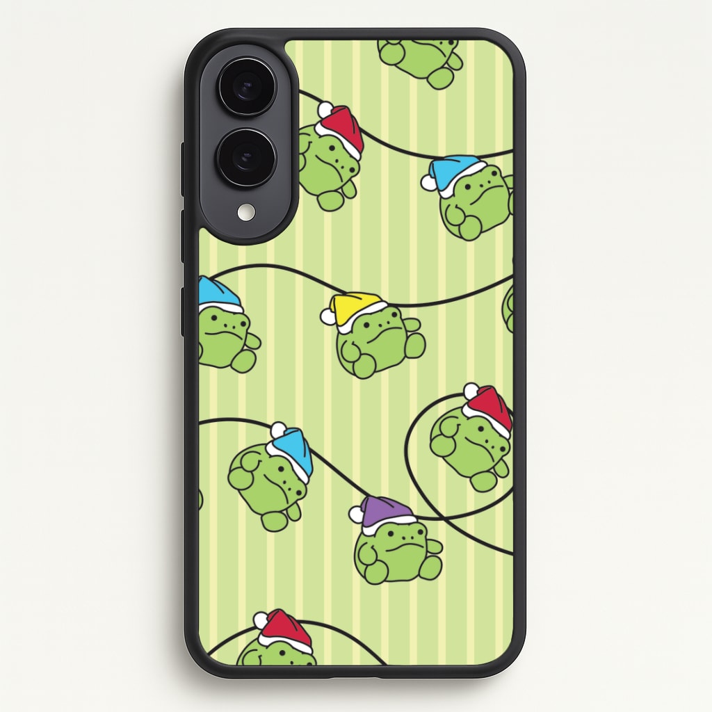 Christmas Frog Plush Fairylights Pattern Galaxy S25 Edge Case