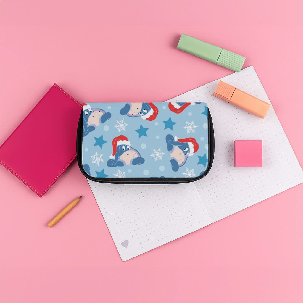 Cartoon Donkey Stars Pattern Pencil Case