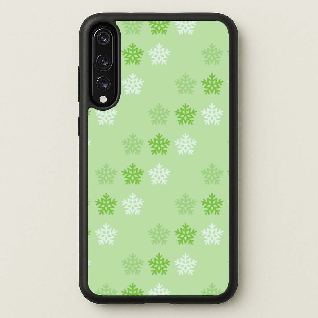 Green Slowflakes Christmas Pattern Huawei P20 Pro Case