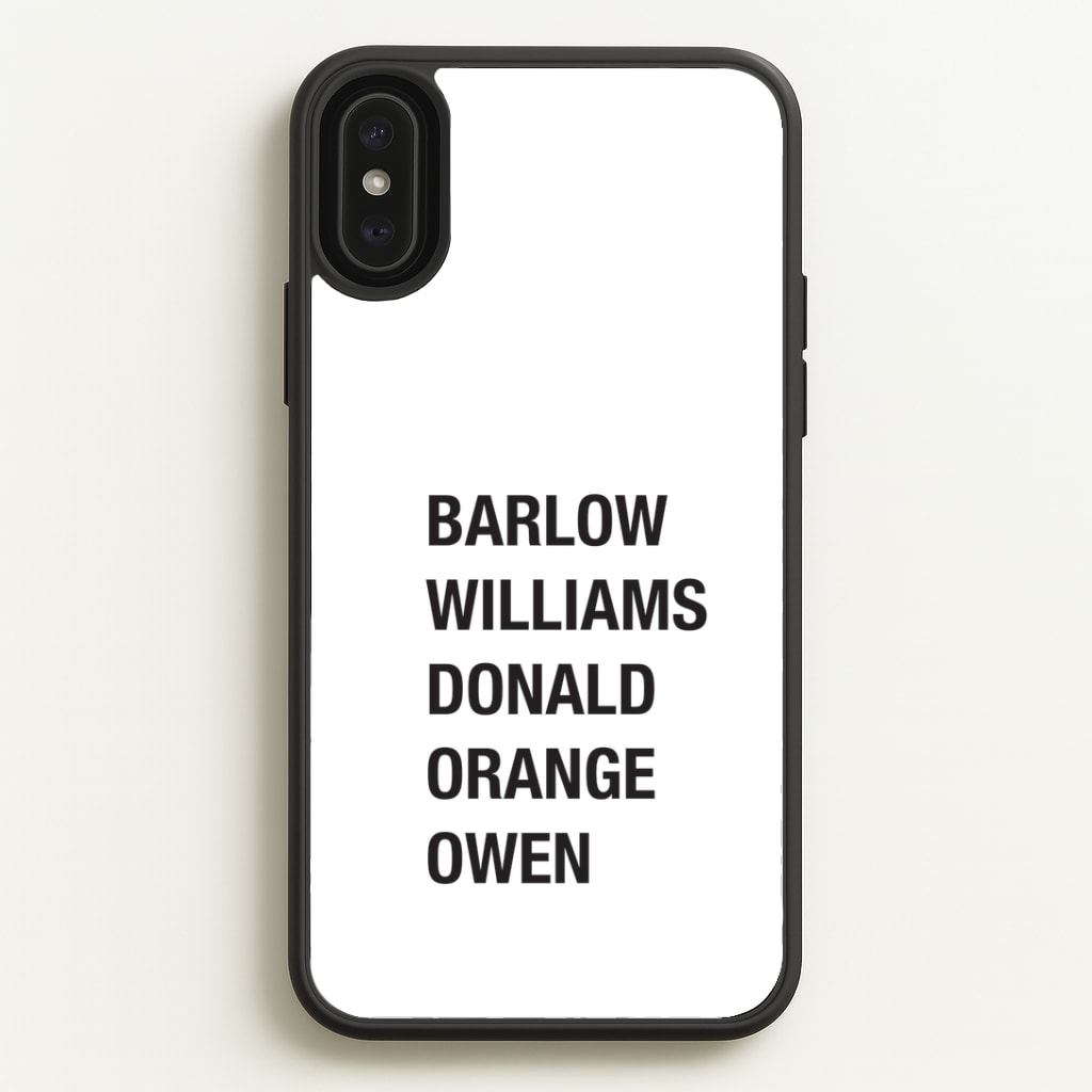 Take Band Members Names iPhone XS Max Case